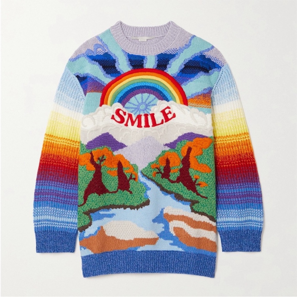 NWOT STELLA MCCARTNEY Kind intarsia wool and cotton-blend sweater 40 $1,295 - Picture 5 of 16